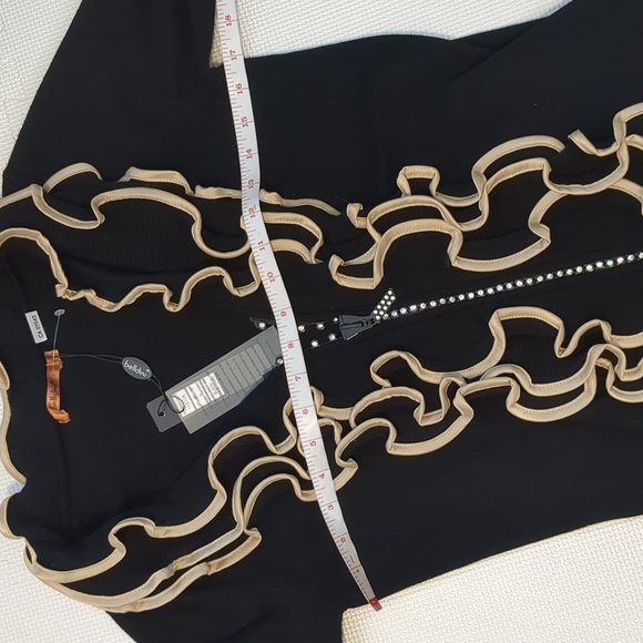 💎BELLDINI Black/Champagne Rhinestone Cardigan Top - S - Picture 10 of 14